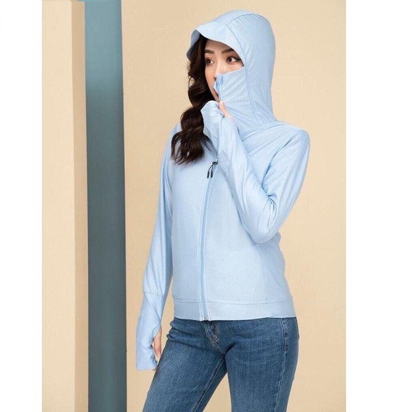 Áo khoác nắng nữ che mặt chống tia UV vải dày dặn mát thoáng khí - màu sắc thời trang
