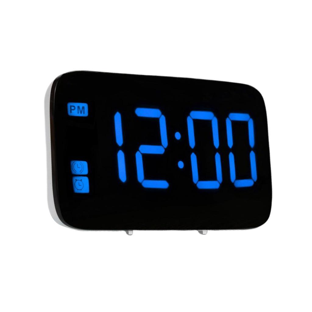 Mini Digital LCD  Dashboard Date Time Calendar Small Clock Blue