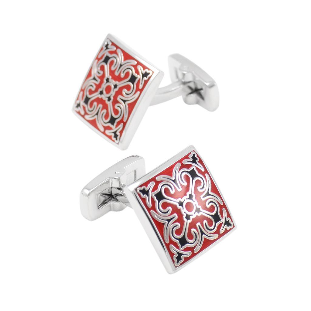2-3pack French Cufflinks Square Pattern Cuff Links Men's Business Enamel Jewelry