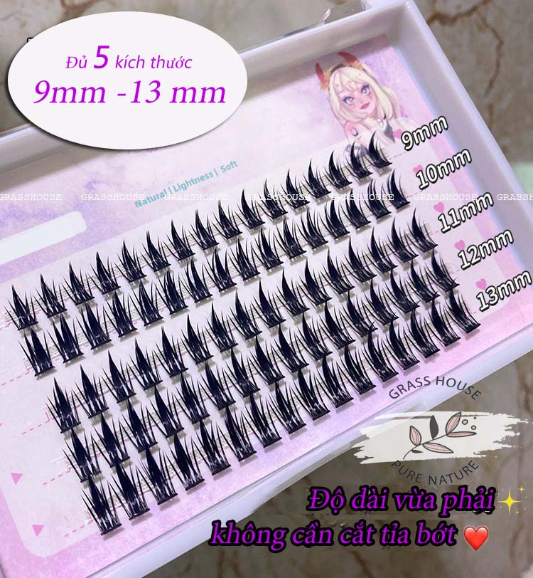 MI GIẢ CHÙM MJSP 5 HÀNG SIÊU TỰ NHIÊN TỪ 9MM - 13MM TRÊN CÙNG 1 SET