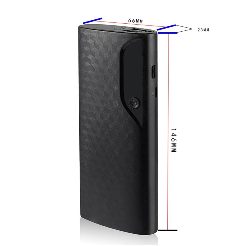 594F 18650 Pin Power Bank Case Hộp lưu trữ 5V Màn hình kỹ thuật số USB kép Bộ sạc điện thoại di động Giá đỡ pin Hộp sạc Màu sắc: Đen
