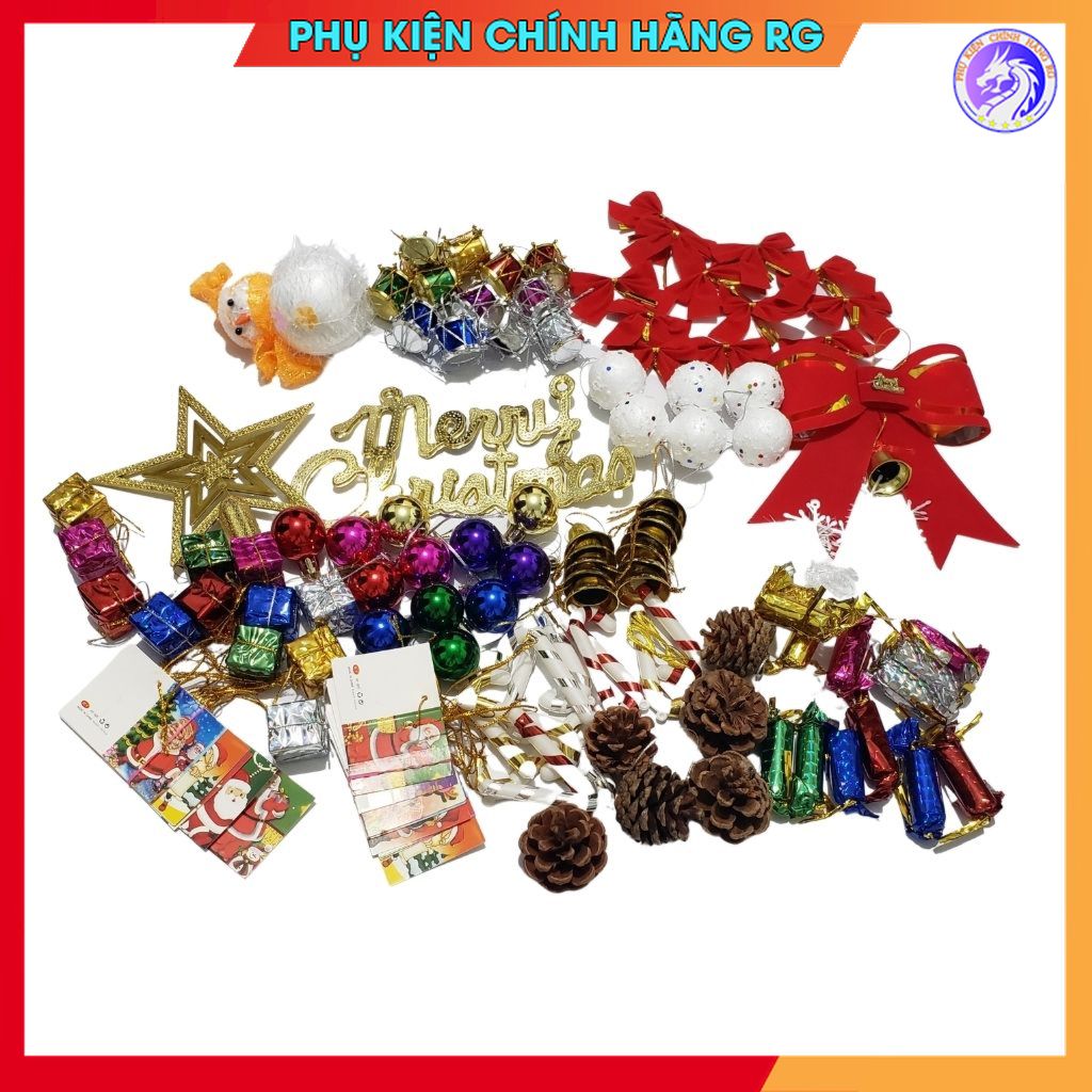 Set phụ kiện trang trí cây thông noel 127 món cực xinh decor giáng sinh