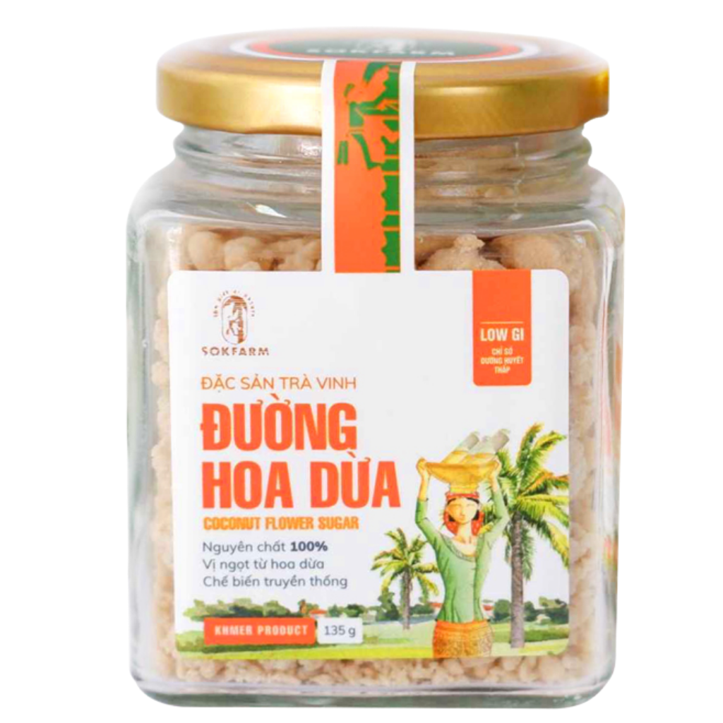 Đường hoa Dừa SOKFARM Hũ 135gr - Ngon ngọt tự nhiên, không sợ tăng cân, phù hợp với trẻ em, người đường huyết cao và tiểu đường type 2.