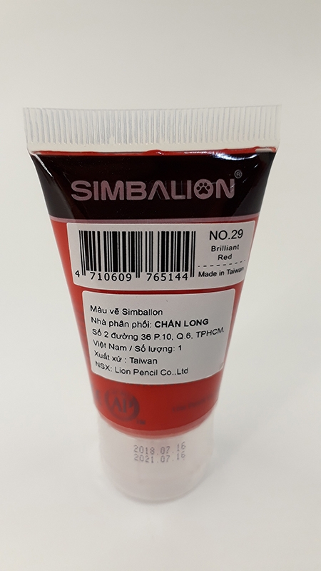 Màu Vẽ Simbalion Acrylic 30ml NAC30 - 29 - Đỏ Tươi