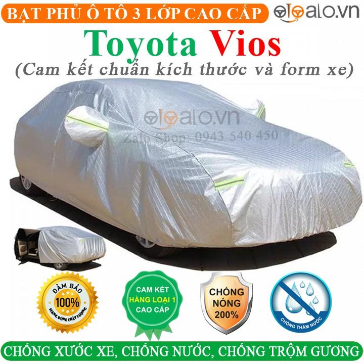 Bạt Phủ Ô Tô Toyota Vios Cao Cấp 3 Lớp Chống Nắng Nóng Chống Nước Chống xước | OTOALO