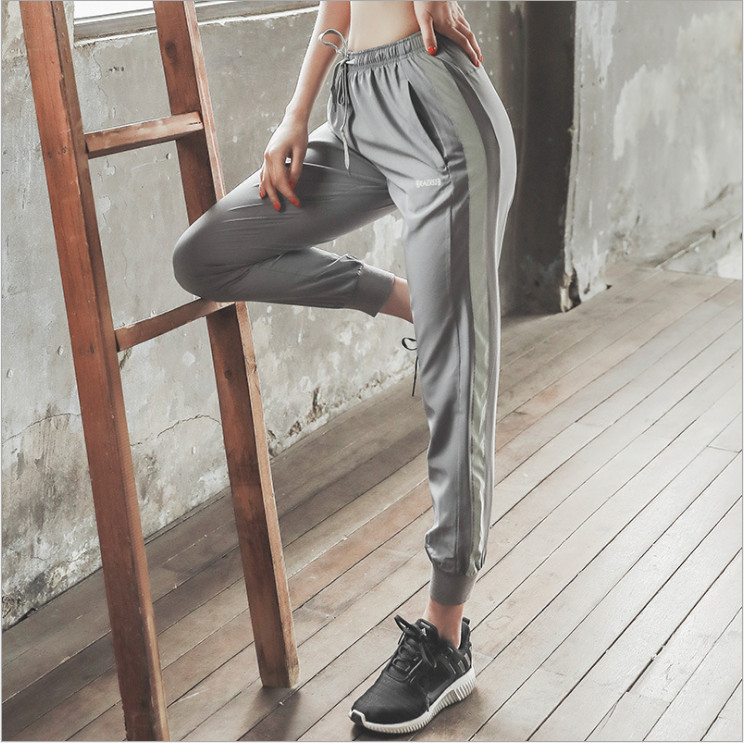 Quần dài Jogger thể thao nữ tập gym yoga xám