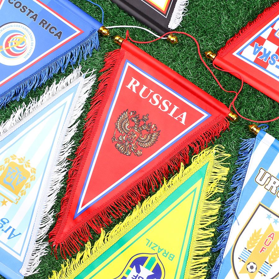 World Cup 2022 Treo Cờ Đội Cờ Nhà Thanh Nhà Hàng Trang Trí Tường Mặt Dây Chuyền Người Hâm Mộ Lưu Niệm Trang Trí 36*28 Cm