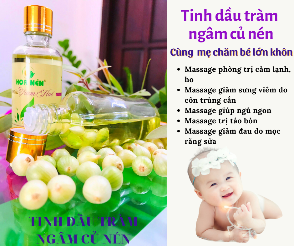 Tinh dầu Tràm ngâm củ nén 50ml - Hoa Nén - Chuẩn VietGAP - Chăm sóc sức khoẻ mẹ và bé