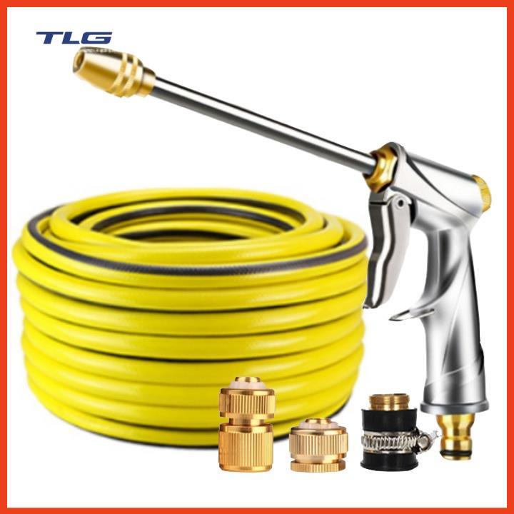 Rửa xe tưới cây Bộ dây và vòi xịt tăng áp lực nước 300% loại 25m cút đồng,nối đồng 206701-2