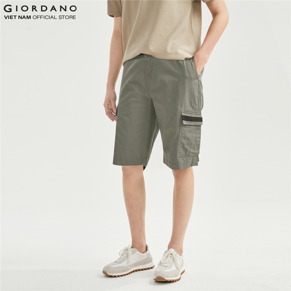 Quần Shorts Kaki Nam Túi Hộp Giordano 01101206