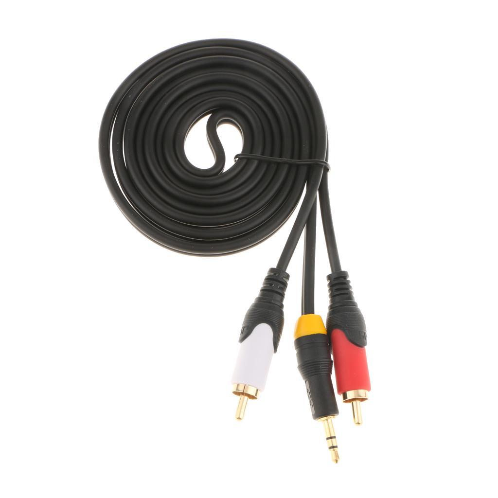 3.5mm Male to 2RCA Male Cable Audio Adapter Converter Y Splitter