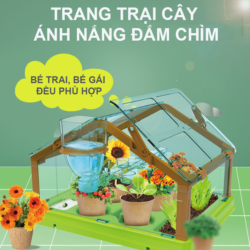 Đồ chơi nhà kính trồng cây dành cho trẻ em, bộ đồ chơi trí tuệ thông minh dành cho bé trai bé gái