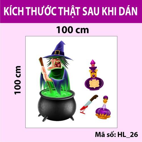 Trang trí Halloween phù thủy và nồi thuốc độc