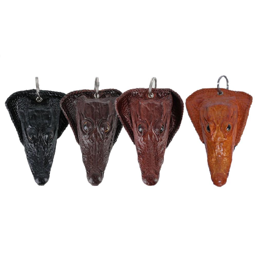HC8285-86-87-88 - Móc khóa đầu cá sấu Huy Hoàng cỡ lớn màu đen, nâu đất, nâu đỏ, vàng bò