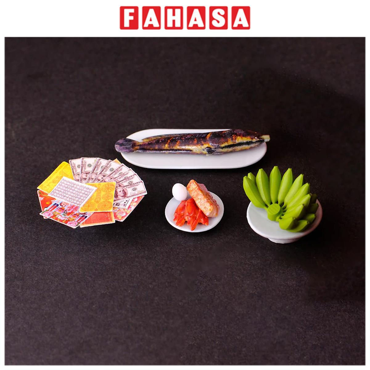 Phụ Kiện Bàn Thờ Bộ Mâm Cúng Tam Vị Cát Tường - Đong Đầy Phúc Lộc - Manihum BTLPK-02