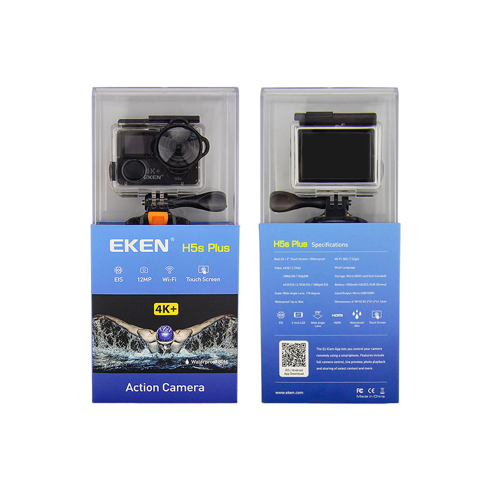 Camera hành trình sports Eken HR9 Ultra HD Wifi quay video 4K tặng đầy đủ bộ phụ kiện lắp đặt trên cả ô tô xe máy - Hàng nhập khẩu nguyên bộ