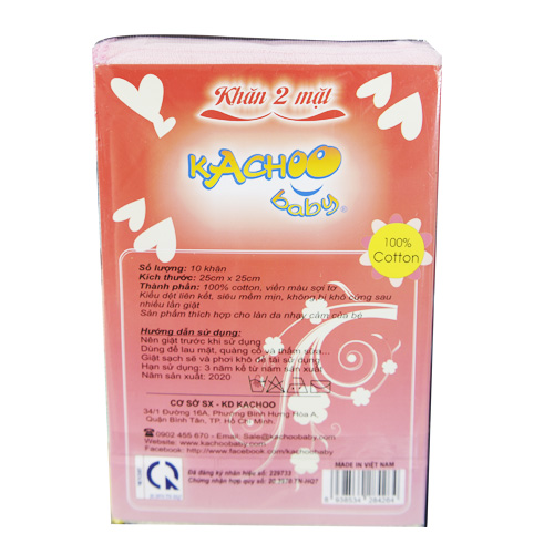 Khăn sữa 2 mặt màu KACHOOBABY - 10 khăn