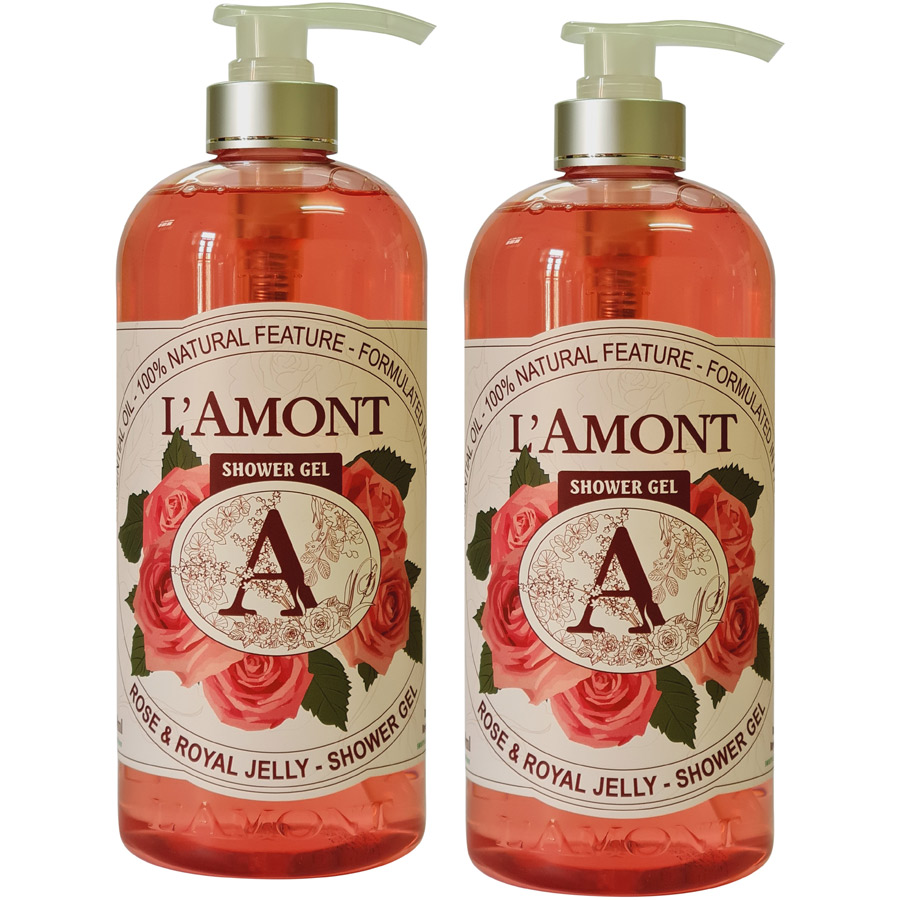 Combo 2 Sữa Tắm L'amont En Provence Rose (Hoa Hồng) Shower Gel 1000ml