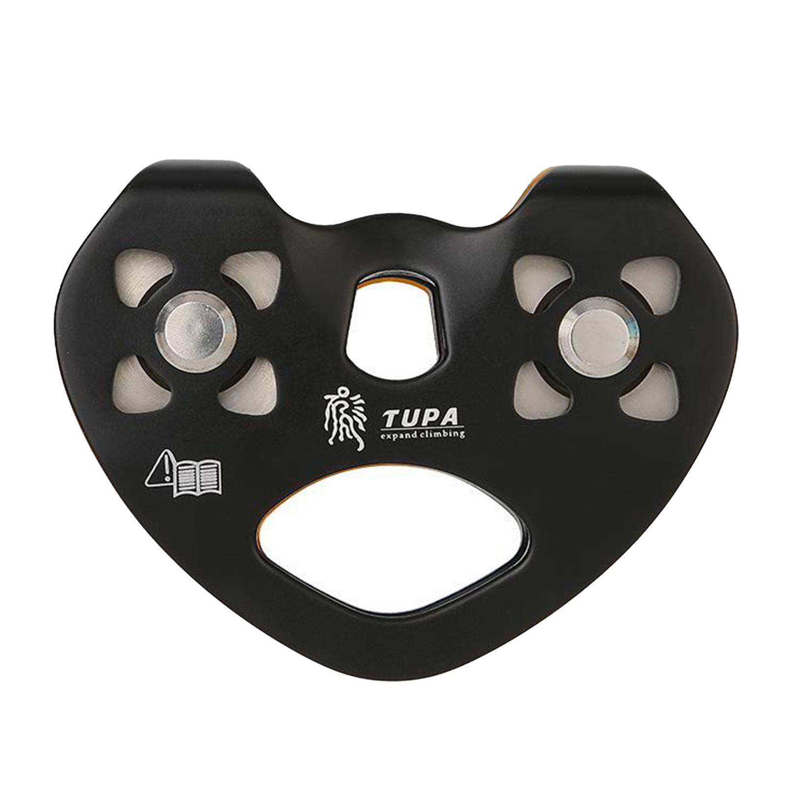 25KN Mountaineering Rock Climbing Zip Line Wire Cable Trolley Pulley Black