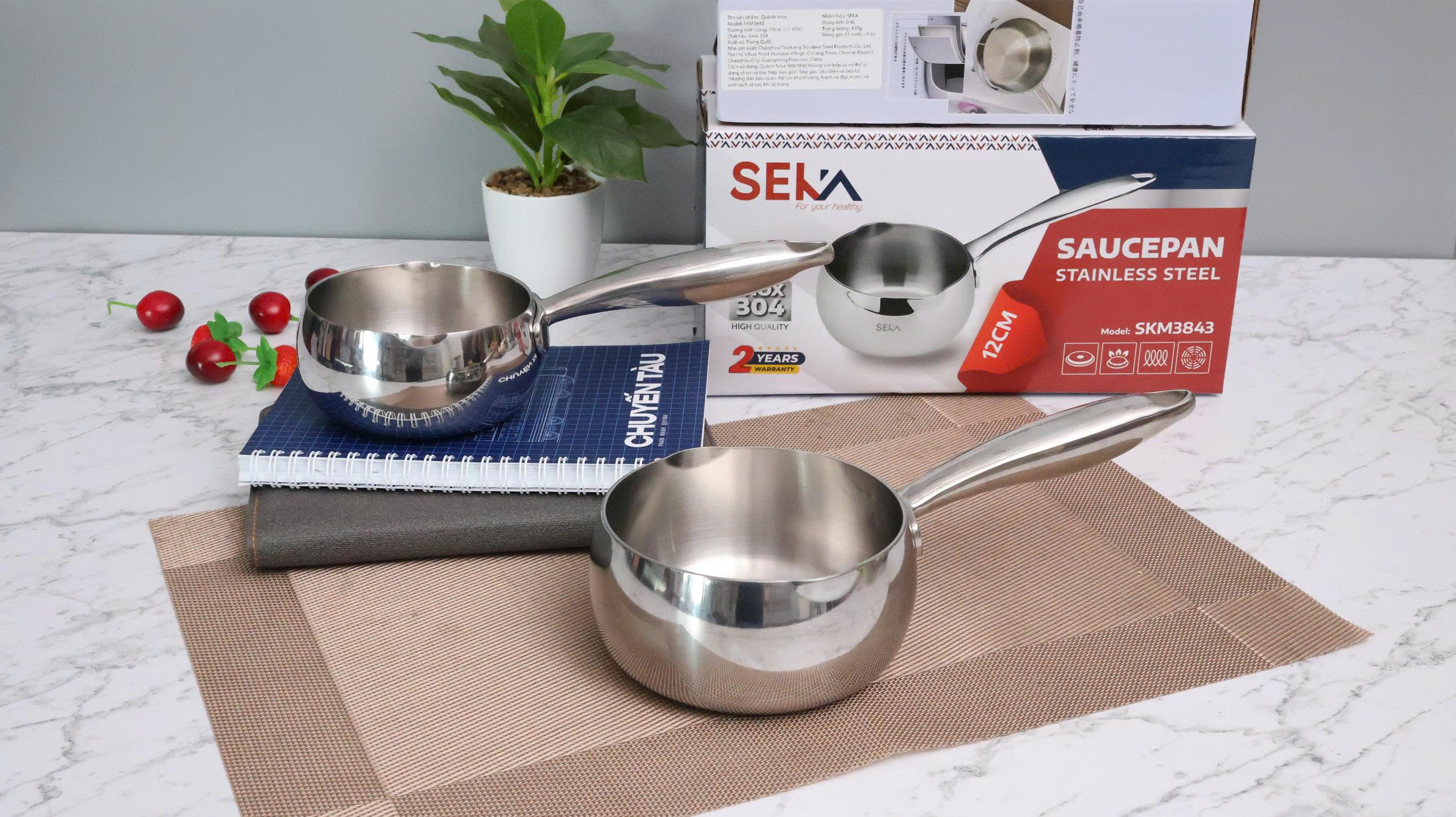 Nồi quánh nguyên khối SEKA 10cm, 12cm, 14cm, 18cm nấu cháo, nấu bột cho bé ăn dặm