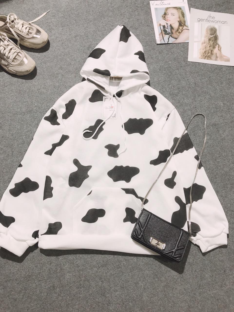 Áo Hoodie Bò Sữa Chất Nỉ - Cotton Dày Mịn