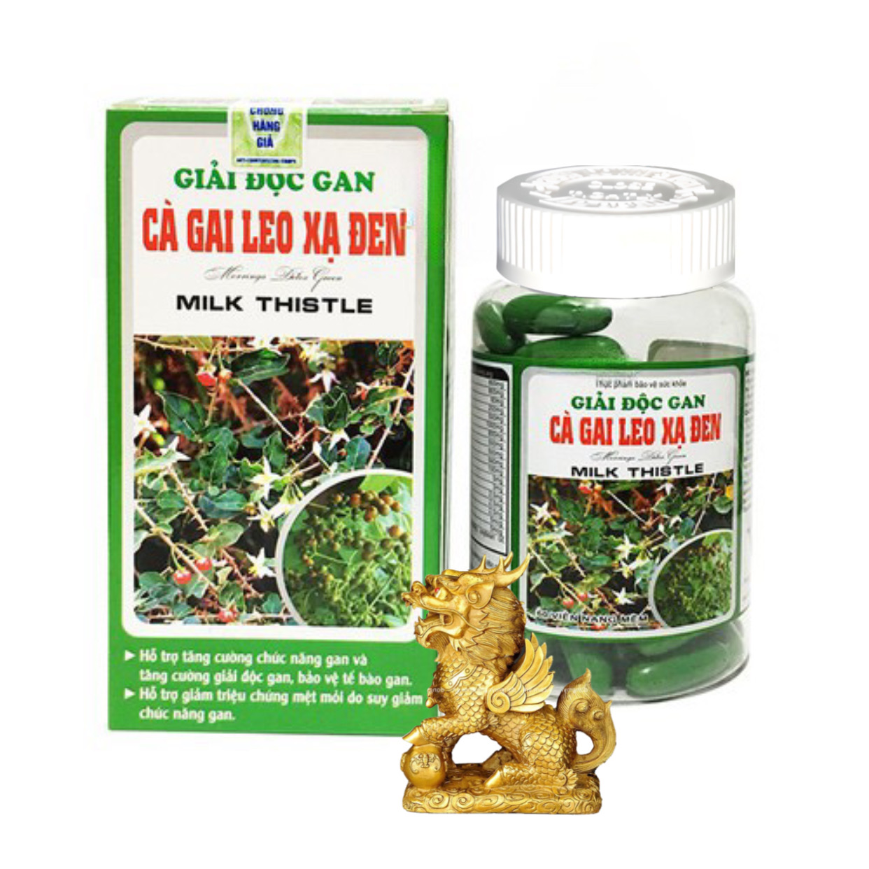 ￼GIẢI ĐỘC GAN CÀ GAI LEO - XẠ ĐEN Milk Thistle 60 Viên - Giúp bổ gan, bảo vệ tế bào gan, giải độc gan, Vinaphar