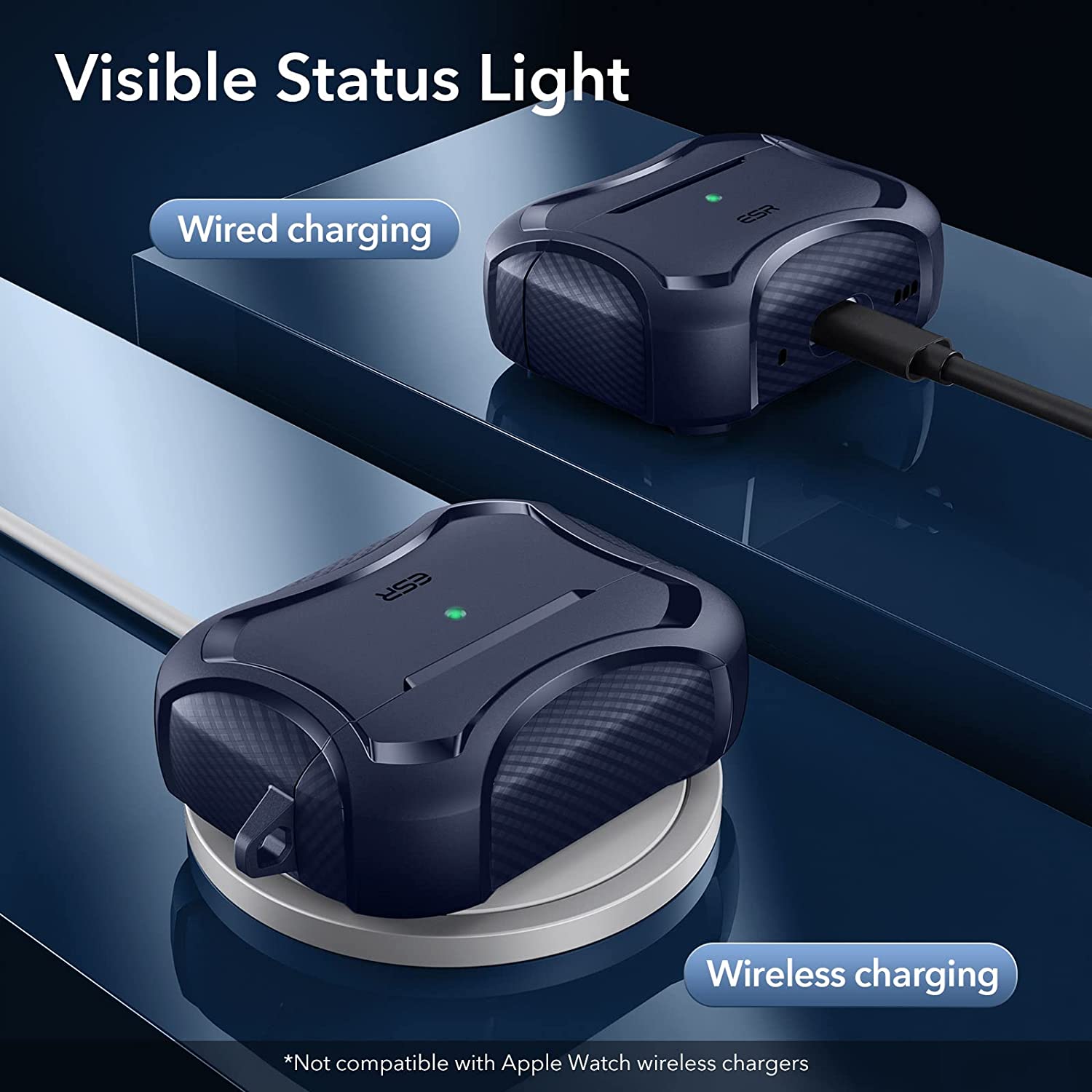 Bao Case cho AirPods Pro 2 ESR Cyber Armor Tough Case with HaloLock - Hàng Chính Hãng