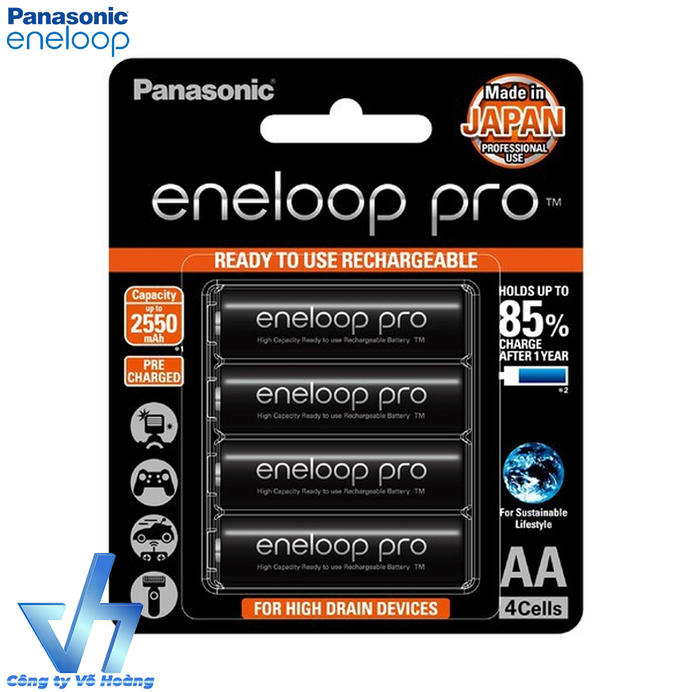 Pin Sạc AA Eneloop Pro 2550 mah Made In Japan - Hàng Chính Hãng