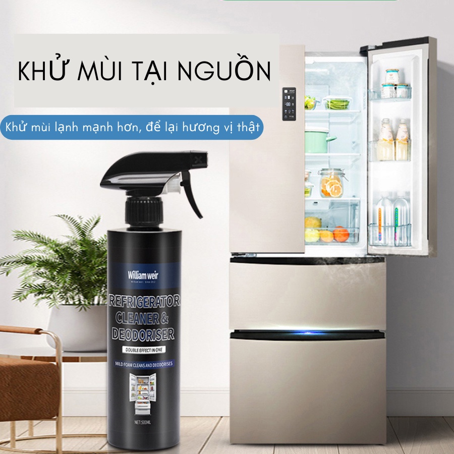 Chai xịt khử mùi tủ lạnh William Weir Cao Cấp giúp kháng khuẩn, phân huỷ mùi hôi, giữ nguyên hương vị thực phẩm