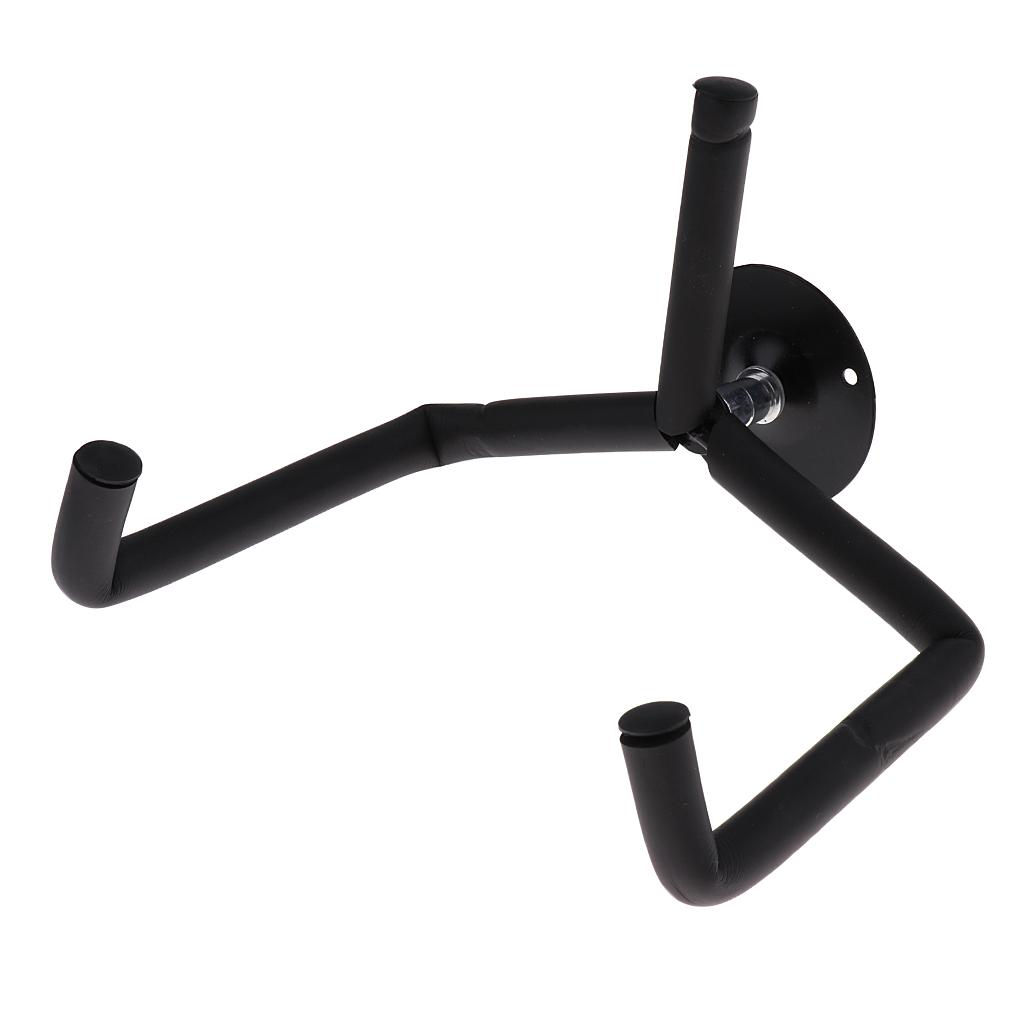4x Metal Horizontal Guitar Bass Banjo Wall Hanger Stand Slatwall DIY Black
