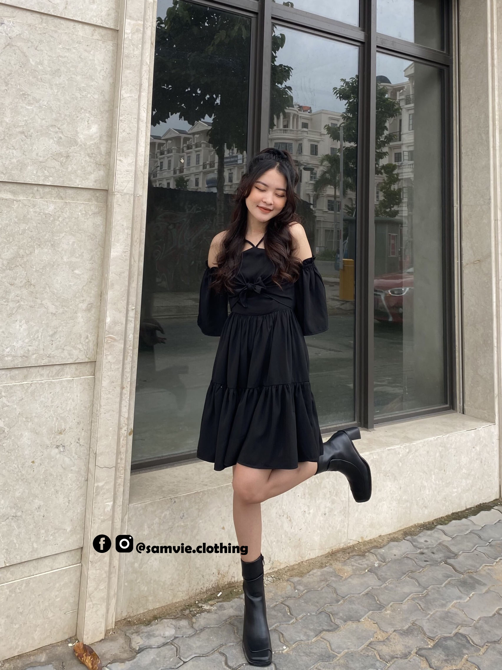 Đầm dây hở vai cá tính Samvie