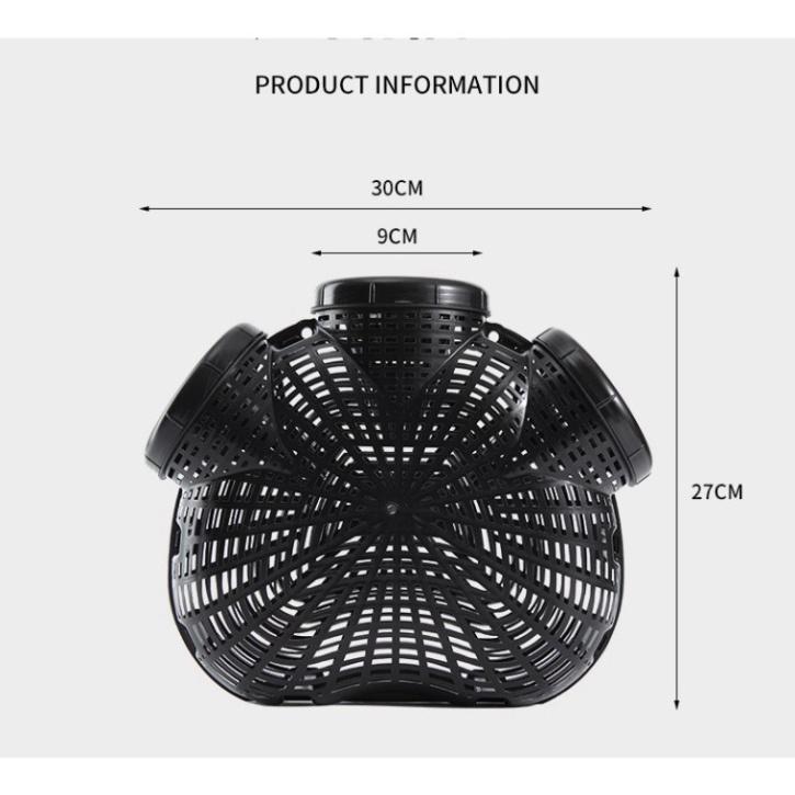 Rọ Bắt Lươn, Bẫy Bắt Cá, Cua, Trạch 3 Lỗ Hiệu Quả, Làm Bằng Nhựa PVC Đàn Hồi, Lắp Ghép, Sử Dụng Dễ Dàng - sal