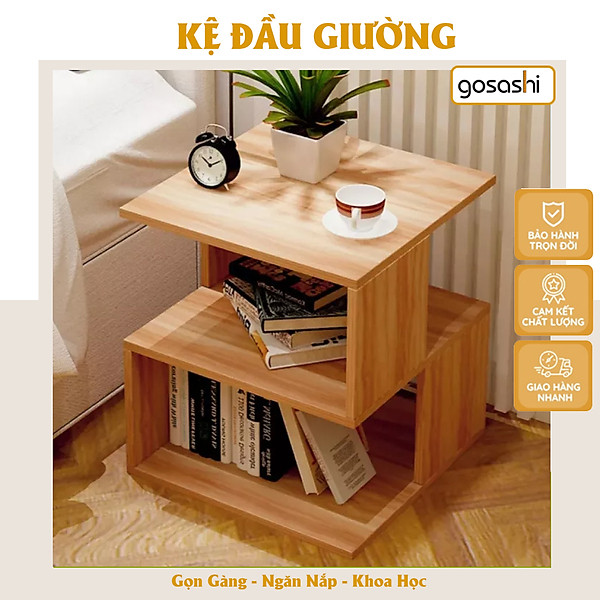 Tap Đầu Giường, Tủ Đầu Giường Thông Minh Phong Cách Tối Giảm, Dễ Lắp Đặt, Phủ Melamin Chống Xước, Chống Nước Thương Hiệu Gosashi-KDGSO5