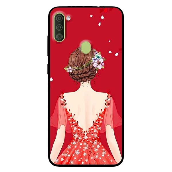 Ốp lưng dành cho Samsung A11 mẫu Cô Gái Váy Đỏ