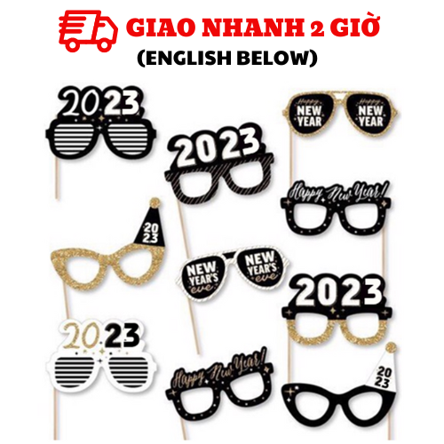 Bộ photo props Happy New Year 10 cái cbhp47