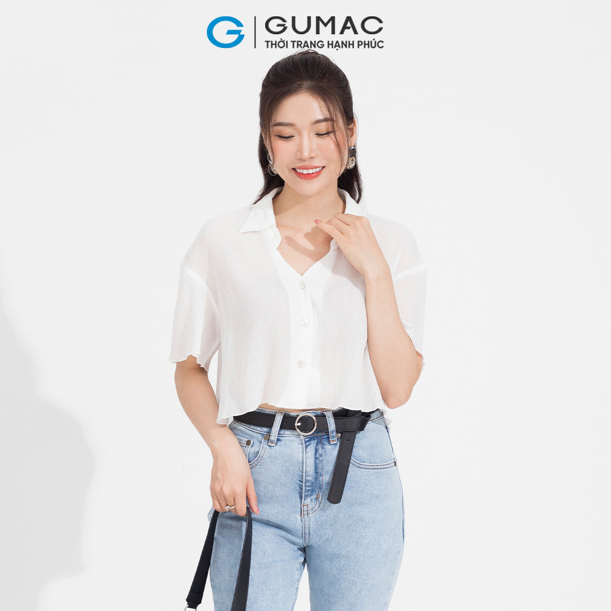 Áo kiểu dập ly GUMAC AD05016