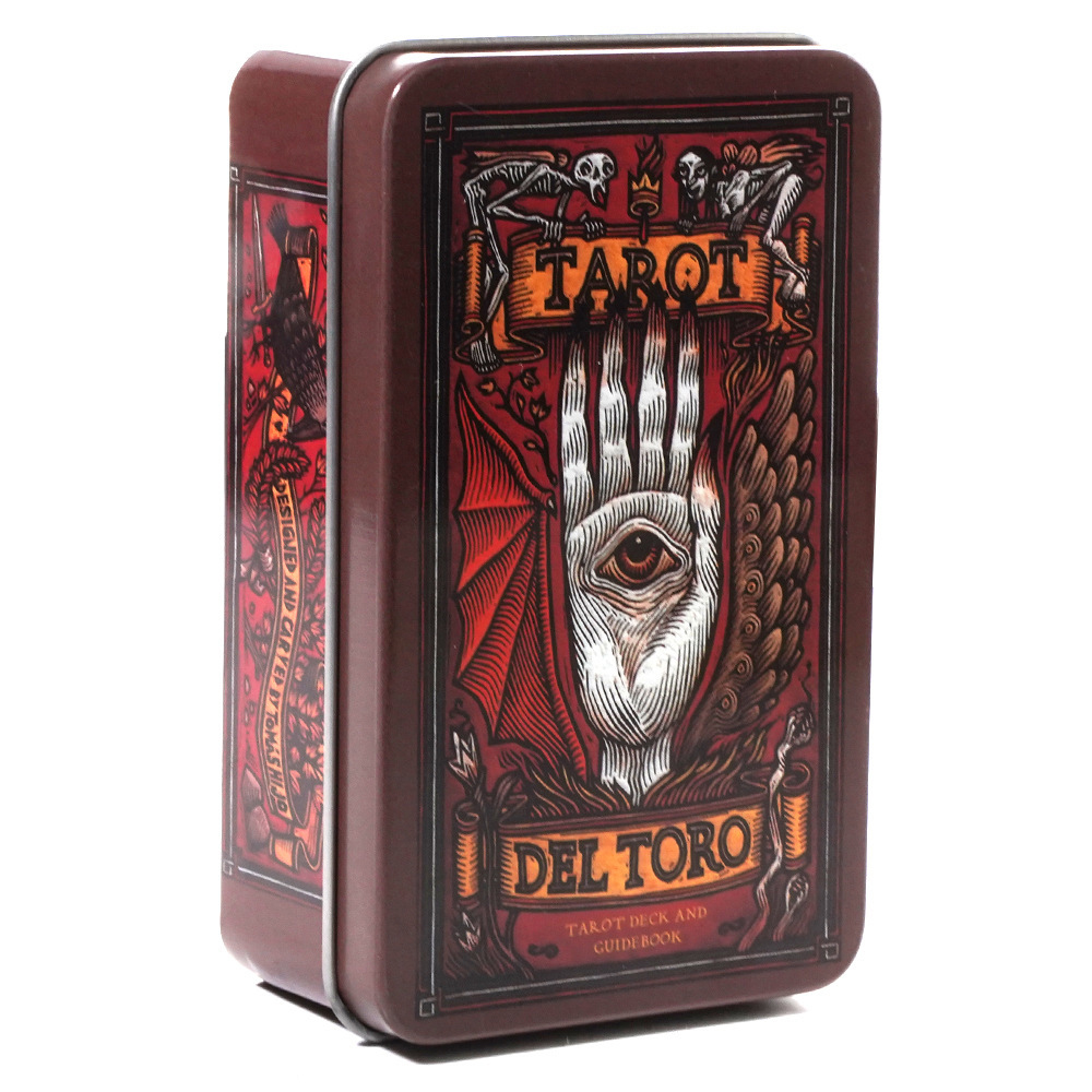 Bộ Bài Tarot Del Toro Tarot Hộp Thiếc Mạ Cạnh Đỏ 78 Lá Tặng File Tiếng Anh Và Đá Thanh Tẩy