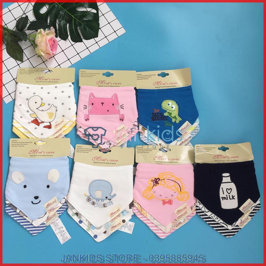 Set 3 chiếc yếm tam giác có cúc bấm Momcare cho bé