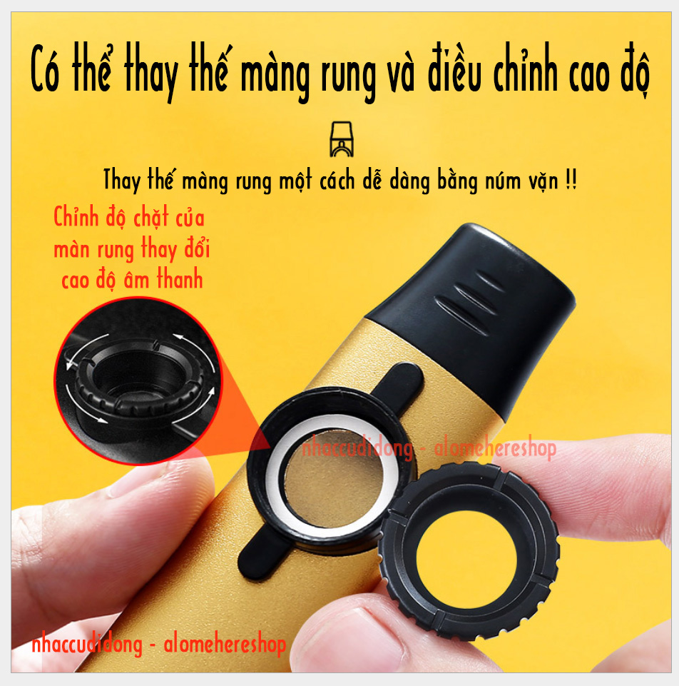 Kèn Kazoo thế hệ mới all new thiết kế hiện đại hợp kim nhôm màu xanh núm chỉnh trực tiếp màng rung