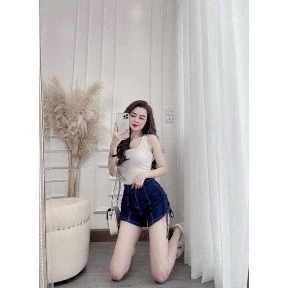 QUẦN SOOC JEAN RÚT SƯỜN CHO NỮ