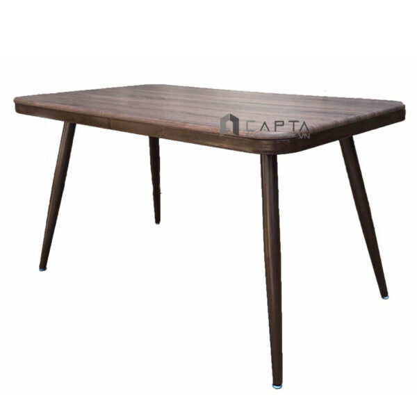 Bàn ăn mặt gỗ 1m2 chân sắt TN1216-12W Nội thất Capta.vn Bàn gỗ MDF Melamin vân gỗ chân sắt sơn tĩnh điện