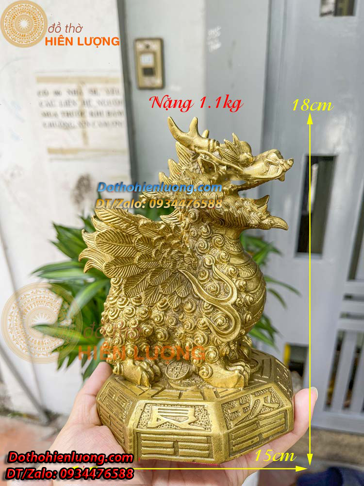 Tượng Bách Giải Đế Bát Quái Bằng Đồng Phong Thủy Kích Thước 18x15cm, Nặng 1,1Kg - Đồ Thờ Hiên Lượng