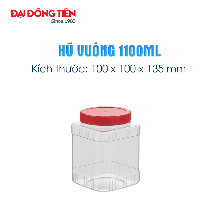 Combo 10 hũ Nhựa Vuông L1718 - 1100ml