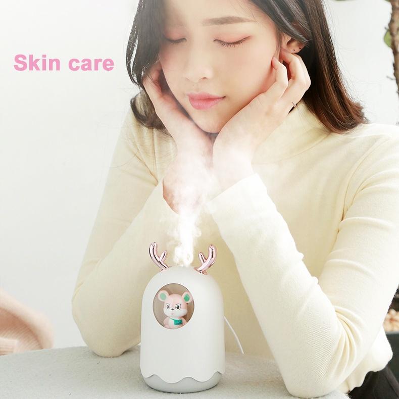 Máy Phun Sương Tạo Ẩm Không Khí Hình Thú Dung Tích 300ml Có Đèn Led Dùng Làm Đèn Ngủ Đèn Trang Trí Siêu Dễ Thương