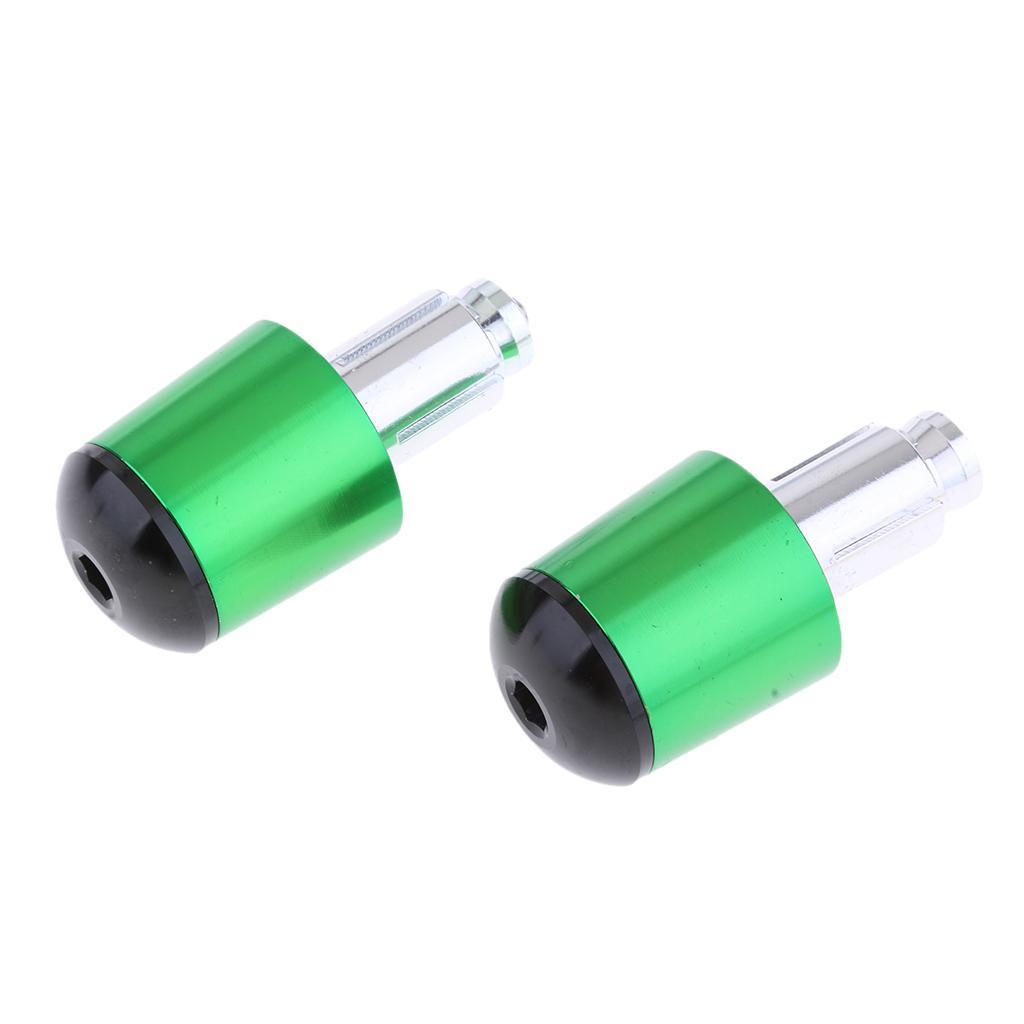 CNC Aluminum Motorcycle Handlebar Grip Plugs Bar End Caps for Yamaha Gold + Green