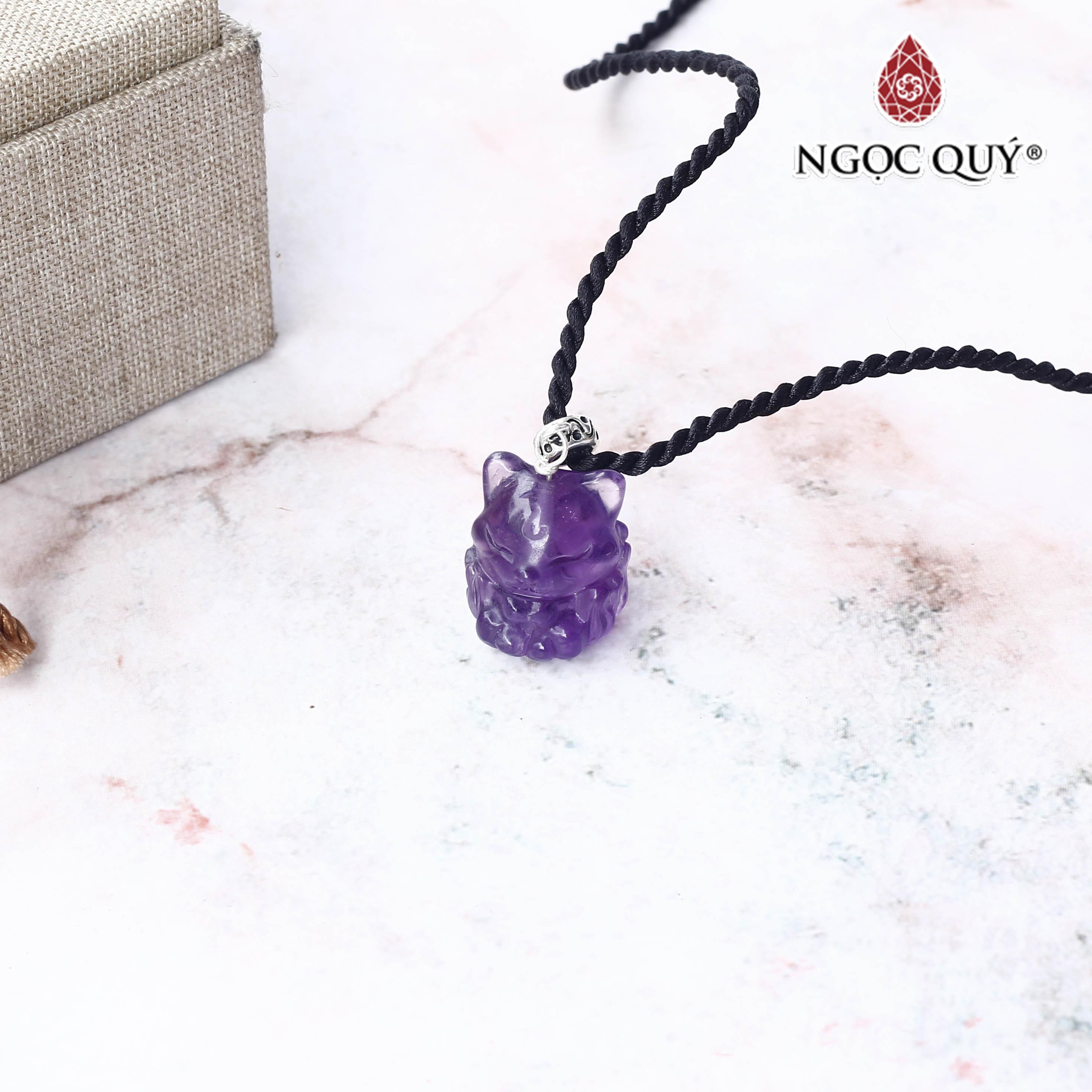 Mặt dây chuyền hồ ly thạch anh tím - Ngọc Quý Gemstones