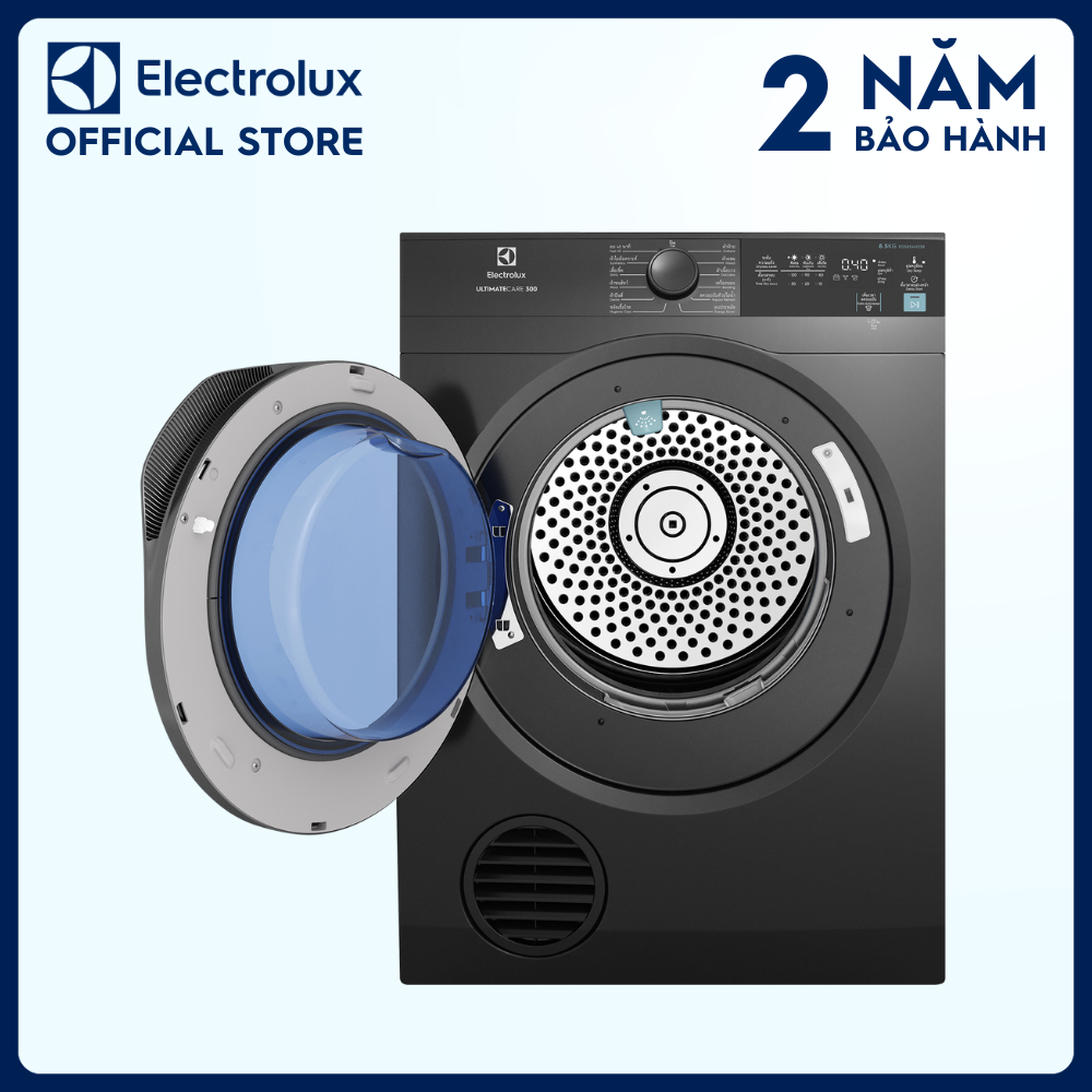 Máy sấy thông hơi Electrolux 8.5kg UltimateCare 300 - EDS854N3SB - Làm mới áo quần bằng hơi nước và giảm nhăn, lồng giặt chuyển động luân phiên, tính năng khóa trẻ em