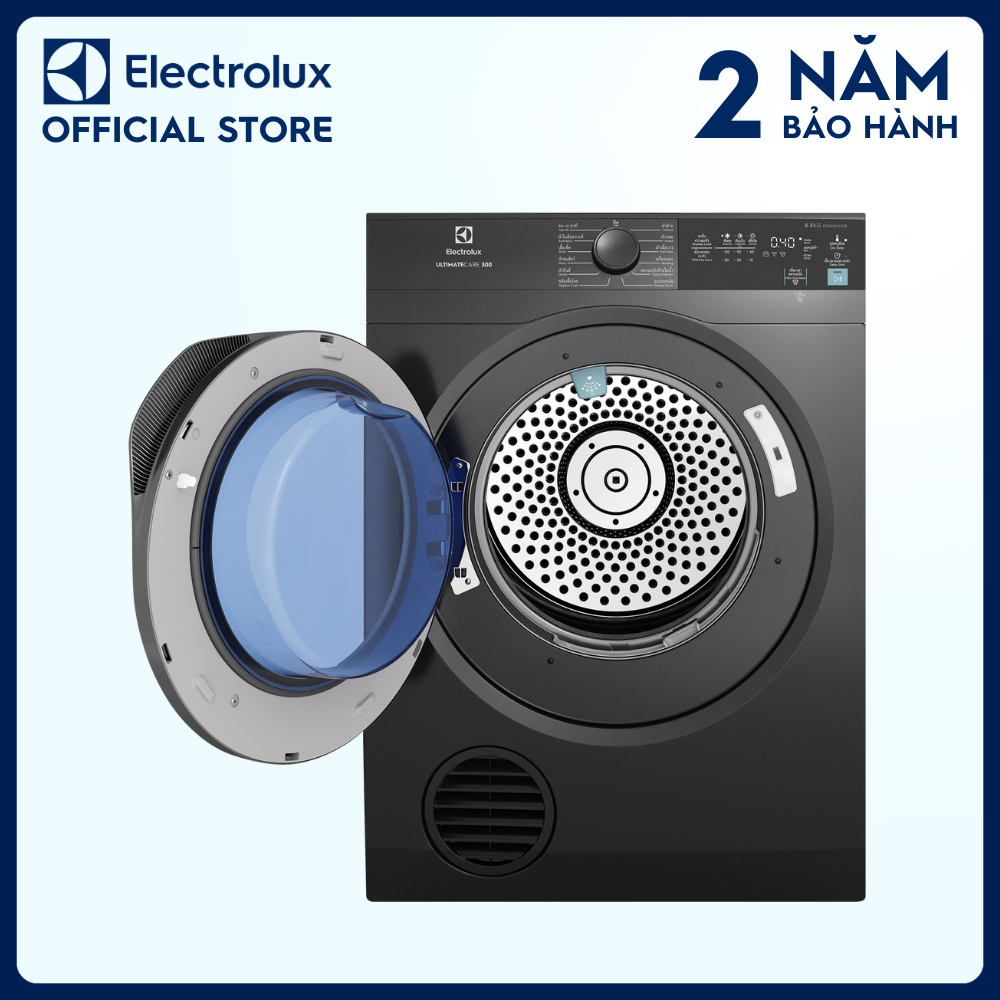 [Miễn phí giao hàng toàn quốc] Máy sấy thông hơi Electrolux 8.5kg UltimateCare 300 - EDS854N3SB - Làm mới áo quần bằng hơi nước và giảm nhăn, lồng giặt chuyển động luân phiên, tính năng khóa trẻ em [Hàng chính hãng]