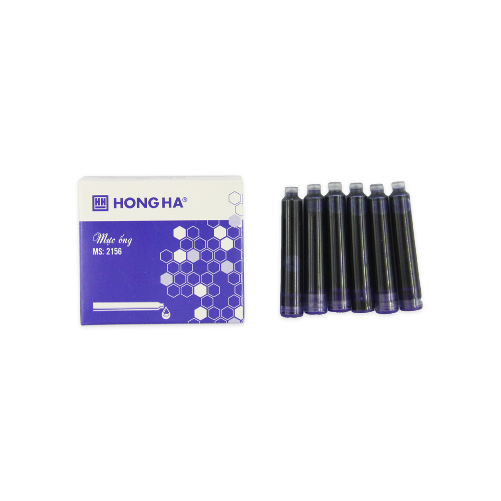 Hình ảnh Hộp 6 ống mực Hồng Hà 2.5mm, 2 màu xanh-tím - 2156