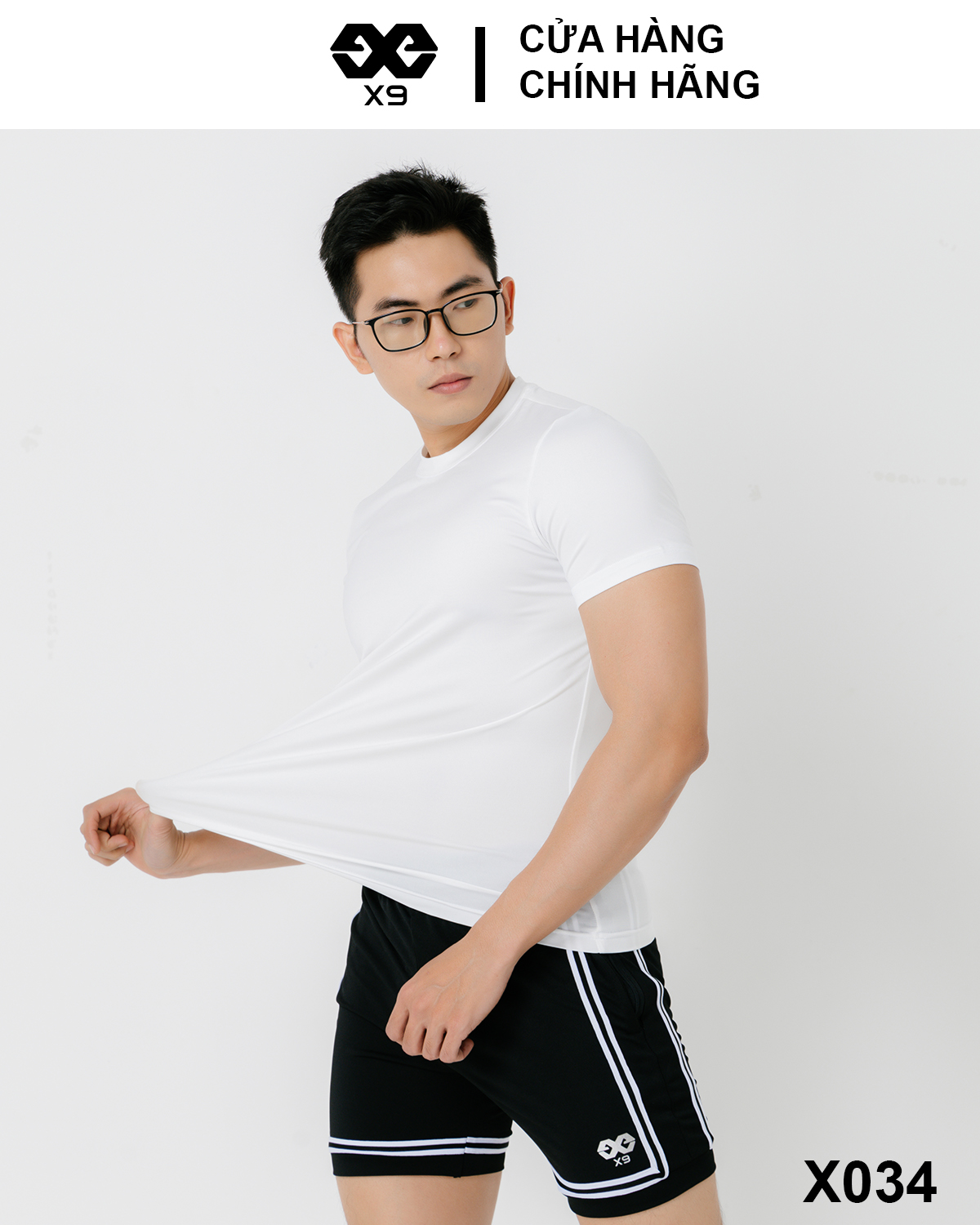 Áo Thun Trơn Nam Cổ Tròn Không Logo Body Tập Gym Thể Thao Chạy Bộ Cotton Thun Lạnh Giữ Nhiệt - X9 Sportswear - X034